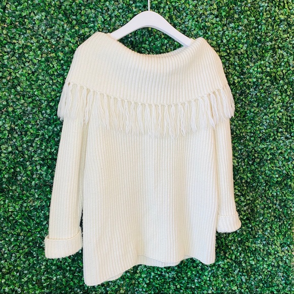 FORENZA Thick Knit Off the Shoulder Fringe Sweater - Picture 5 of 7